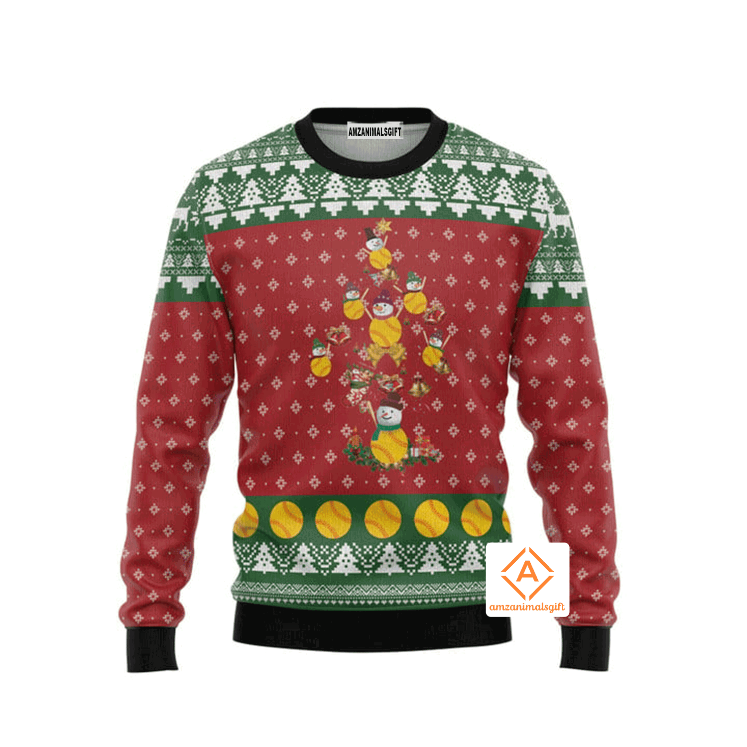 Softball Christmas Tree Sweater, Ugly Sweater For Men & Women, Perfect Outfit For Christmas New Year Autumn Winter