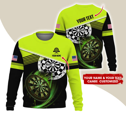 Customized Name & Text Darts Sweatshirt, Personalized Darts American Logo Sweatshirt For Men & Women - Gift For Darts Lovers, Darts Players