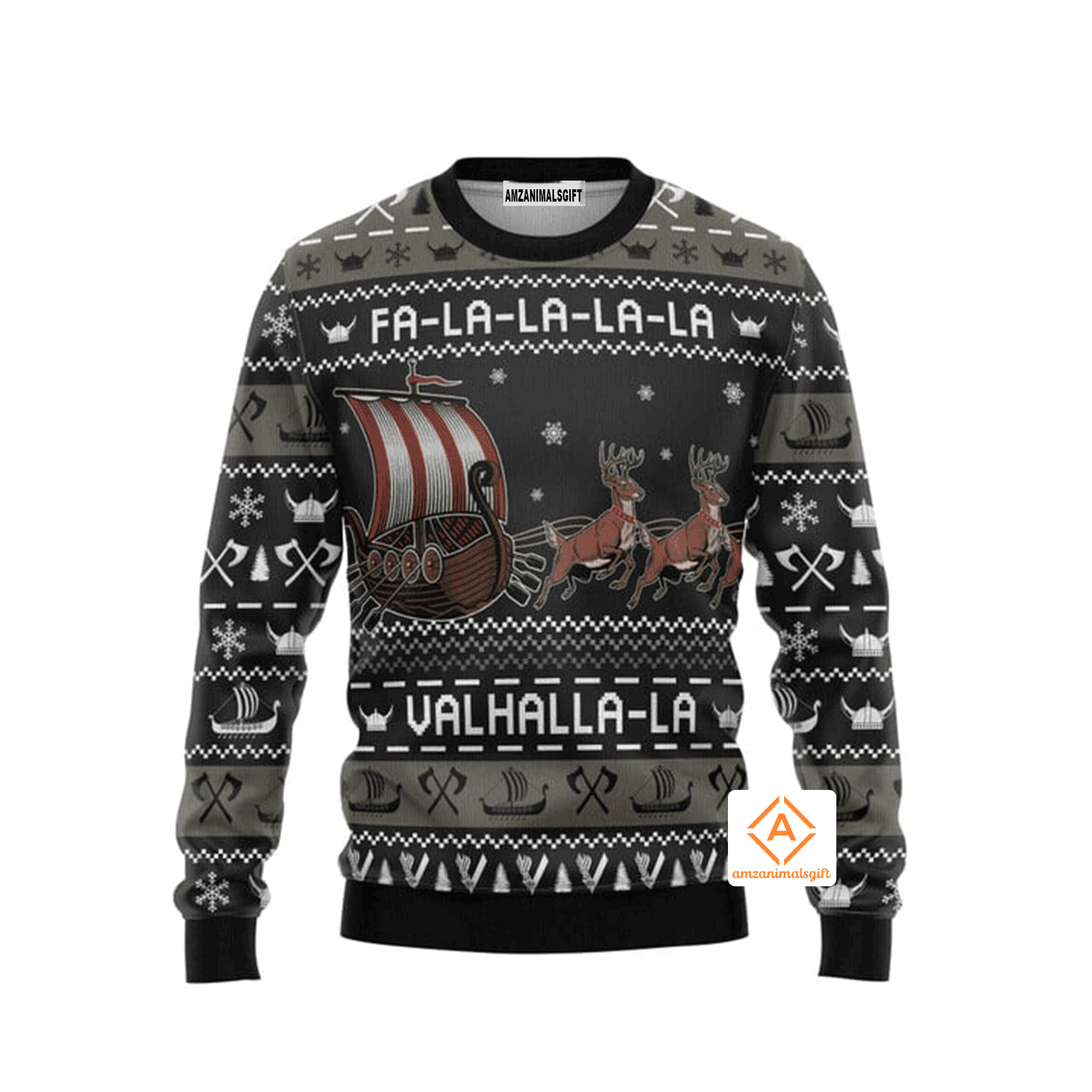 Fa-la-la-valhalla Viking Christmas Sweater, Ugly Sweater For Men & Women, Perfect Outfit For Christmas New Year Autumn Winter