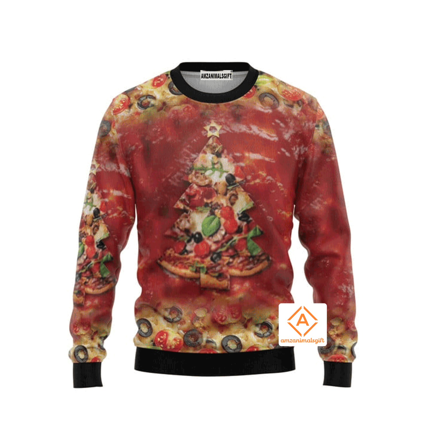 Pizza Christmas Tree Sweater All I Want For Christmas, Ugly Sweater For Men & Women, Perfect Outfit For Christmas New Year Autumn Winter