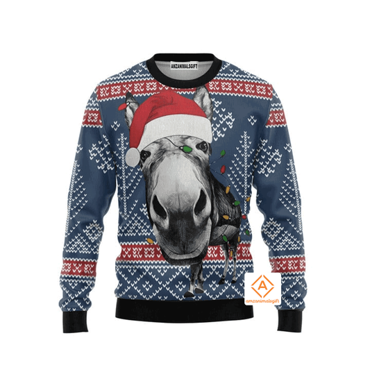 Donkey Funny Christmas Sweater, Ugly Sweater For Men & Women, Perfect Outfit For Christmas New Year Autumn Winter