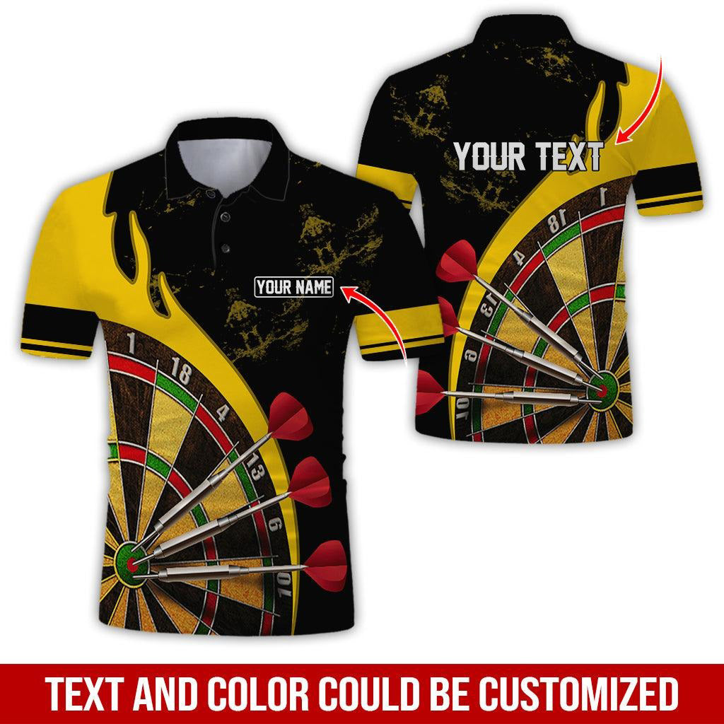 Customized Name & Text Darts Polo Shirt, Personalized Name Dartboard Uniforms Polo Shirt For Men - Perfect Gift For Darts Lovers, Darts Team Players