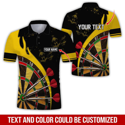 Customized Name & Text Darts Polo Shirt, Personalized Name Dartboard Uniforms Polo Shirt For Men - Perfect Gift For Darts Lovers, Darts Team Players