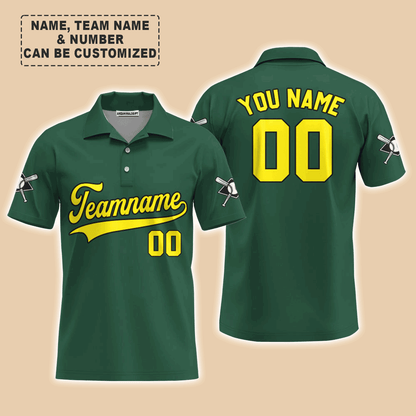 Customized Baseball Men Long Sleeve Shirt, Custom Navy Baseball Green Custom Men Long Sleeve - Perfect Men Long Sleeve Shirt For Men, Baseball Lovers