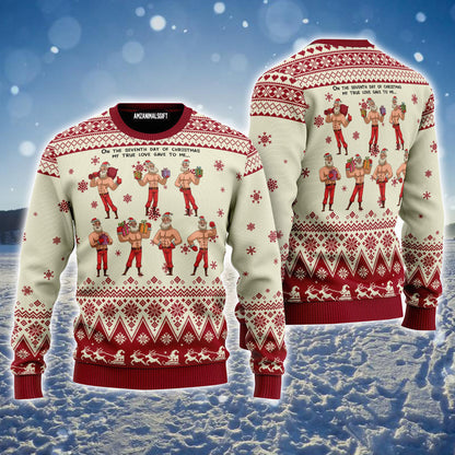 Christmas Seven Sexy Santa Claus Ugly Christmas Sweater For Men & Women, Perfect Outfit For Christmas New Year Autumn Winter