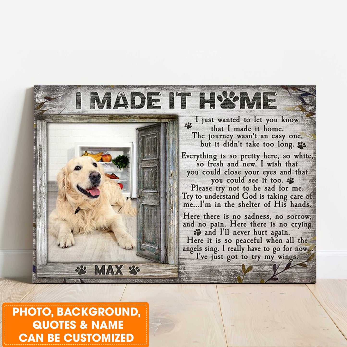 Personalized Dog Landscape Canvas, Custom Pet Gifts In Loving Memory, Perfect Gift For Dog Lovers, Friends, Family