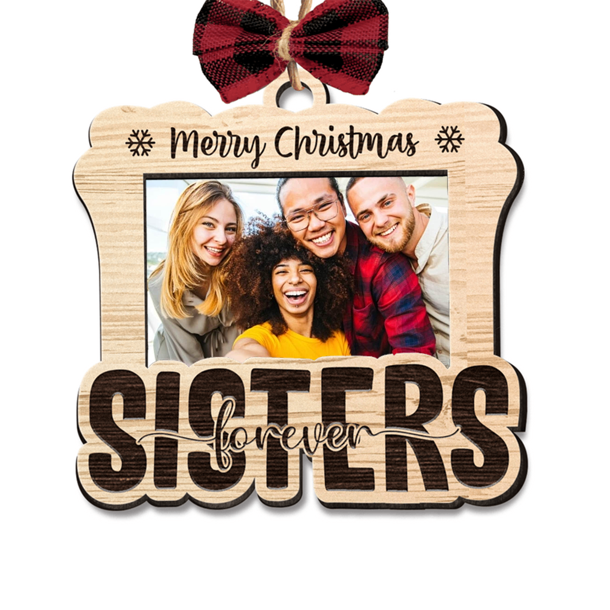 Personalized Wooden Besties Ornament, Custom Your Great Moment Besties Photo Wooden Ornament For Christmas, Best Personalized Presents For Your Friends
