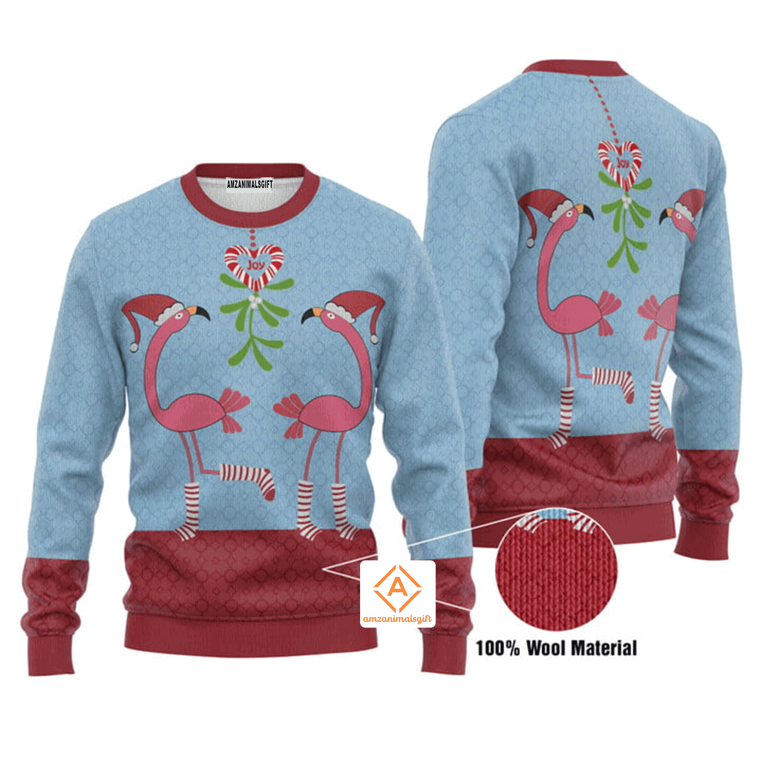 Pink Flamingos Funky Pattern Christmas Sweater, Ugly Sweater For Men & Women, Perfect Outfit For Christmas New Year Autumn Winter