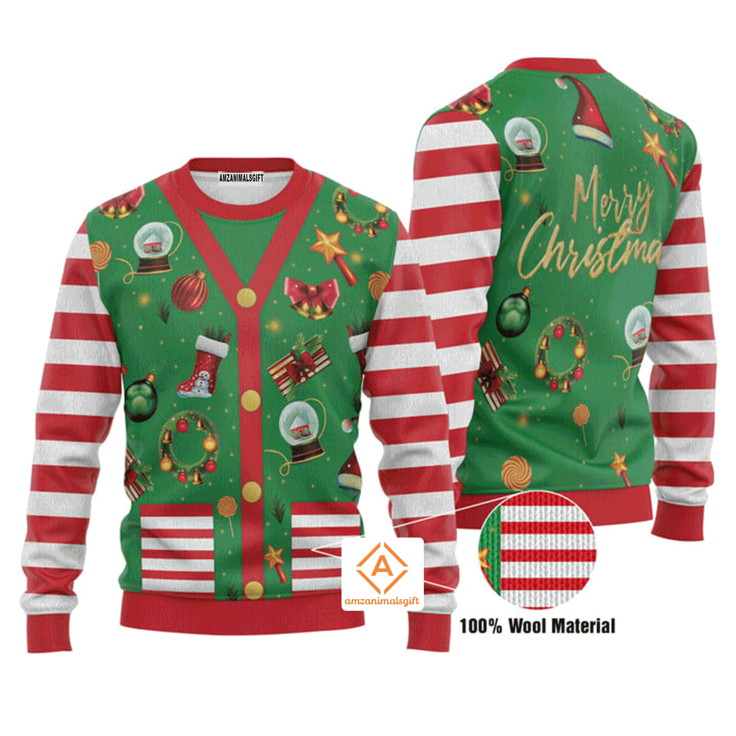 Funny Christmas Cardigan Sweater, Ugly Sweater For Men & Women, Perfect Outfit For Christmas New Year Autumn Winter