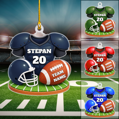 Personalized American Football Christmas Flat Printed Acrylic Ornament, Custom American Football Things, Custom Ornament Christmas Gift, Keychain American Football, Car Ornament American Football