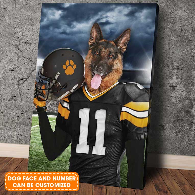 Pittsburgh Fan Custom Pet Face Portrait Canvas - Pet Painting Portrait Canvas, Wall Art - Perfect Gift For Pittsburgh Fan, Pet Lovers