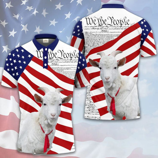 Goat Men Polo Shirts For Summer - Goat States Of America Polo Shirts For Men - Perfect Gift For Goat Lovers, Summer Lovers