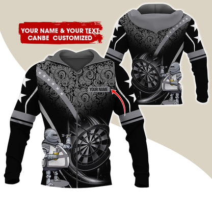 Custom Name & Text Darts Premium Zip Hoodie, Personalized Throwing Dad Darts Zip Hoodie For Men & Women - Gift For Darts Lovers, Darts Players