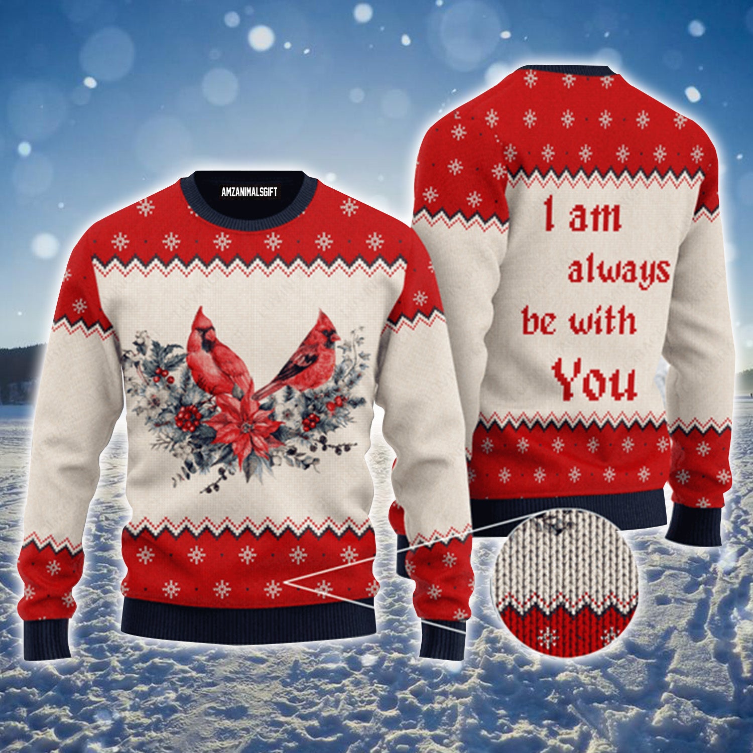 Christmas Snow Cardinal Wool Knitted Pattern Urly Sweater, Christmas Sweater For Men & Women - Perfect Gift For Christmas, New Year, Winter