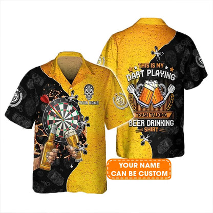 Customized Darts Hawaiian Shirt, Darts Playing Beer Drinking Personalized Name Hawaiian Shirt For Men - Perfect Gift For Darts Lovers, Darts Players