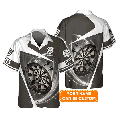 Darts Hawaiian Shirt Custom Name, Darts Lighting Gray Personalized Aloha Hawaiian Shirts - Gift For Friend, Family