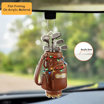 Personalized Golf Pins Acrylic Ornament, Golf Keychain, Car Ornament, Christmas Ornament Gifts