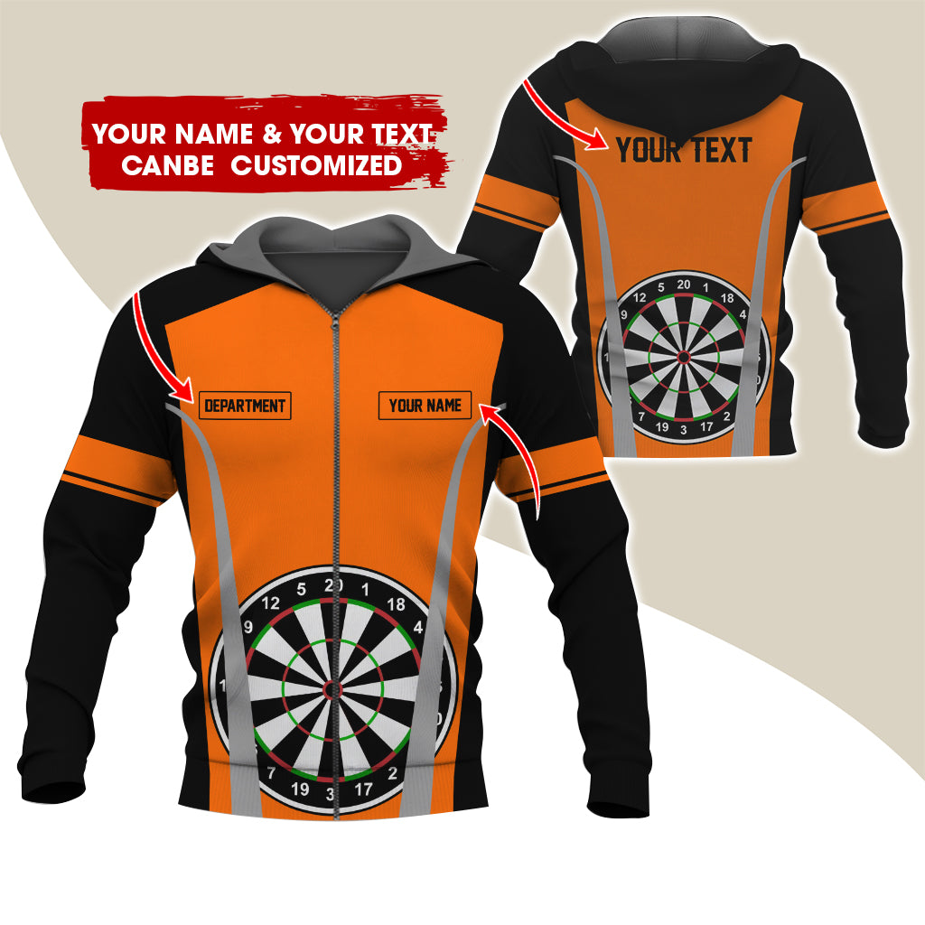 Customized Name, Text & Department Darts Premium Zip Hoodie, Personalized Darts Team Zip Hoodie For Men & Women - Gift For Darts Lovers, Darts Players