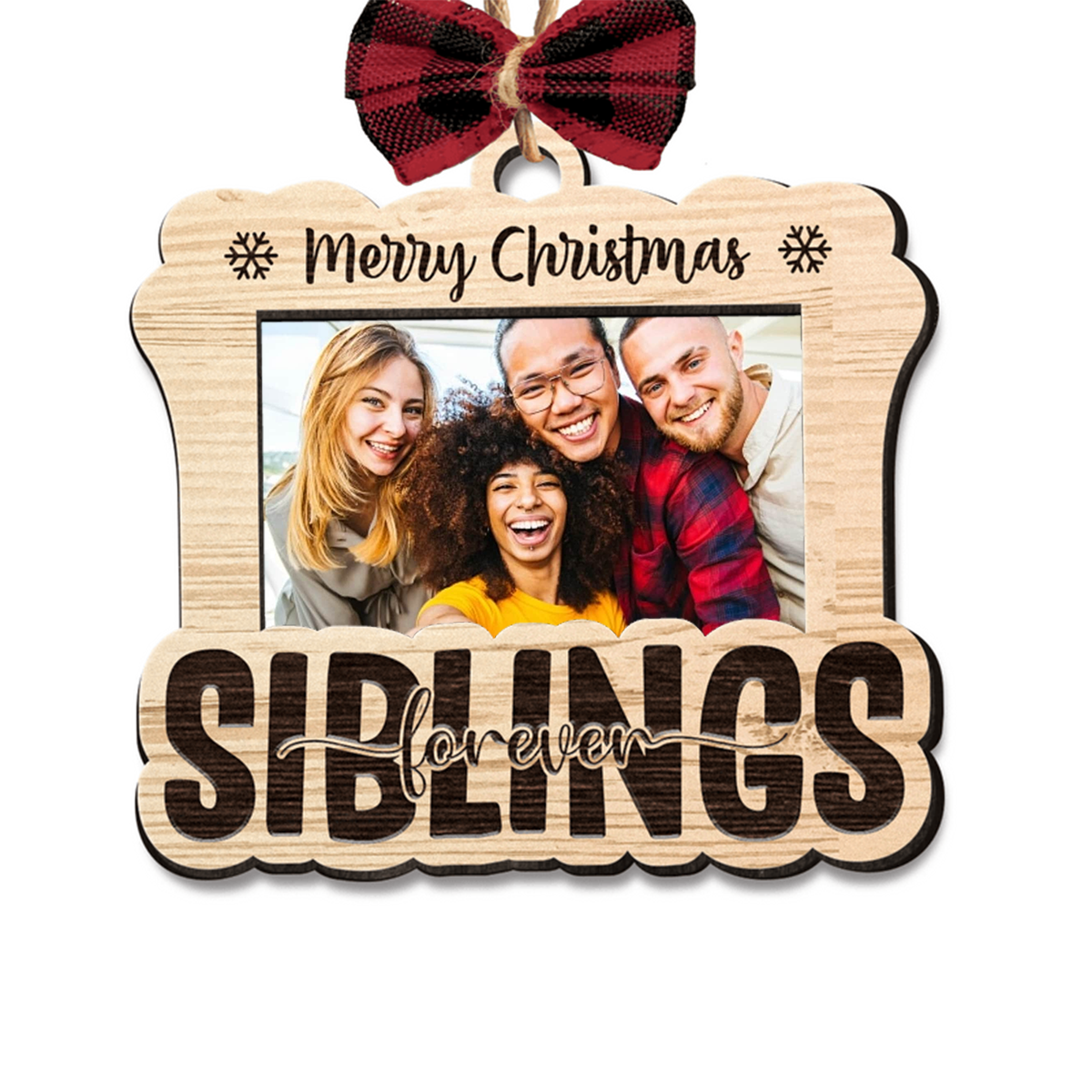 Personalized Wooden Besties Ornament, Custom Your Great Moment Besties Photo Wooden Ornament For Christmas, Best Personalized Presents For Your Friends