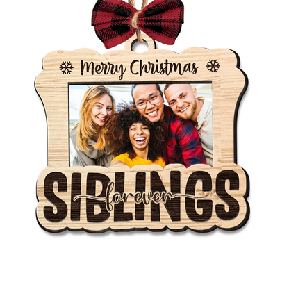 Personalized Wooden Besties Ornament, Custom Your Great Moment Besties Photo Wooden Ornament For Christmas, Best Personalized Presents For Your Friends