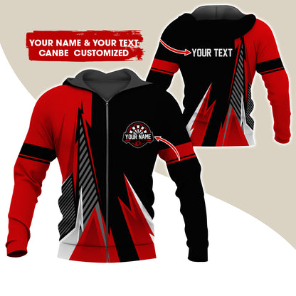 Customized Name & Text Darts Premium Zip Hoodie , Personalized Name Darts Zip Hoodie For Men & Women - Gift For Darts Lovers, Darts Players