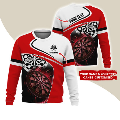 Customized Name & Text Darts Sweatshirt, Custom Darts Team Is My Life Sweatshirt For Men & Women - Gift For Darts Lovers, Darts Players