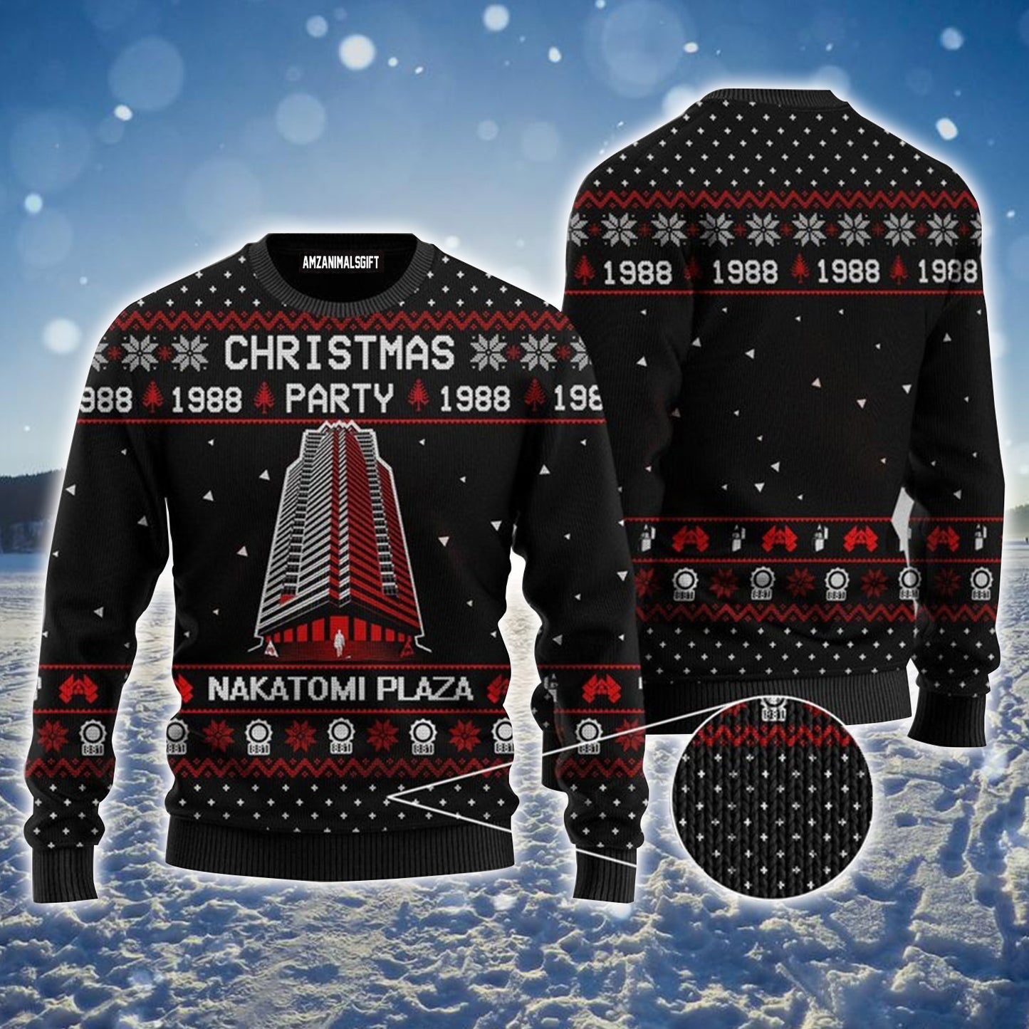 Christmas Party 1988 Ugly Christmas Sweater, Nakatomi Plaza Ugly Christmas Sweater For Men & Women - Perfect Gift For Christmas, Family, Friends