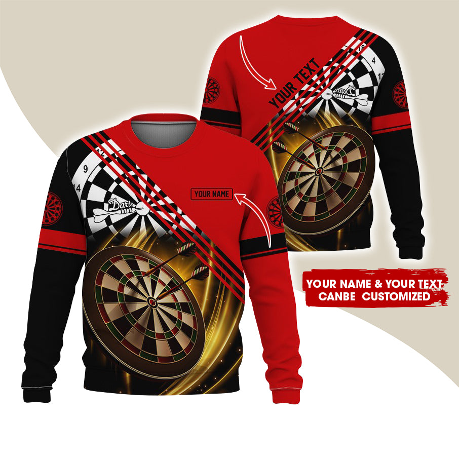 Customized Name & Text Darts Sweatshirt, Personalized Name Darts Uniform Sweatshirt For Men & Women - Gift For Darts Lovers, Darts Players
