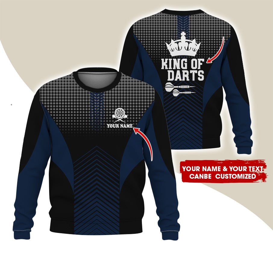 Customized Name & Text Darts Sweatshirt, Personalized King Of Darts Sweatshirt For Men & Women - Gift For Darts Lovers, Darts Players
