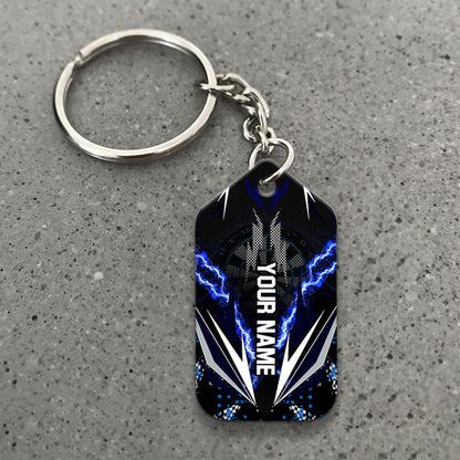 Bullseye Dartboard Thunder Customized Name Viking And Darts Acrylic Keychain - Christmas Gift For Darts Lovers, Darts Team Players
