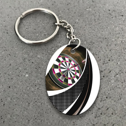 Bullseye Dartboard Brown Viking And Darts Acrylic Keychain - Christmas Gift For Darts Lovers, Darts Players, Family, Friends