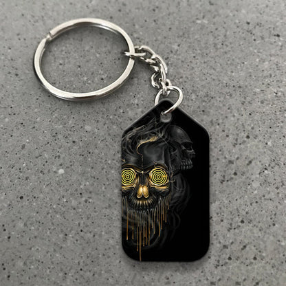 Shut Up And Bowl Golden Skull Acrylic Keychain - Christmas Gift For Bowling Lovers, Bowling Players, Family, Friends