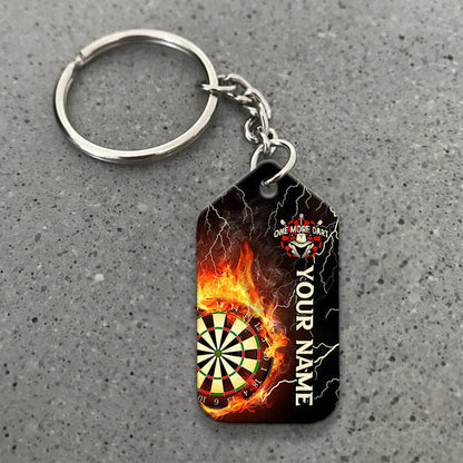 Thunder Flame Bullseye Dartboard Personalized Name Dragon And Darts Acrylic Keychain - Christmas Gift For Darts Lovers, Darts Team Players