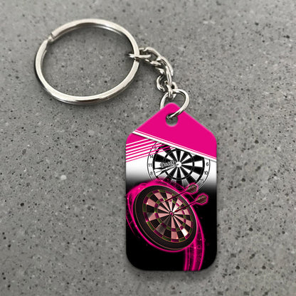 The Coolest Girls Throw Darts Pink Acrylic Keychain For Darts Players - Christmas Gift For Darts Lovers, Darts Team, Family, Friends