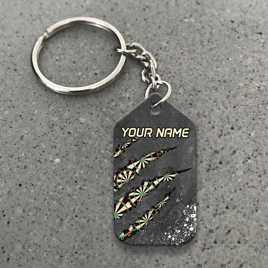 Thunder Dartboard Customized Name Viking And Darts Acrylic Keychain - Christmas Gift For Darts Lovers, Darts Team Players