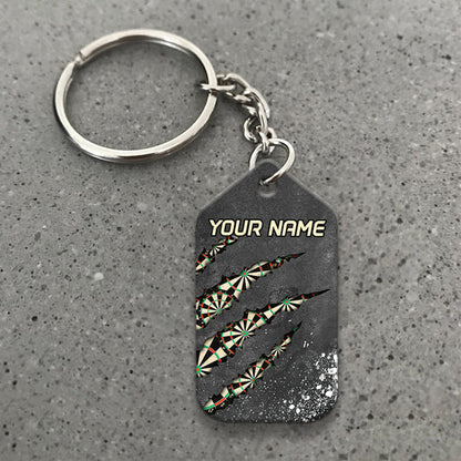 Thunder Dartboard Customized Name Viking And Darts Acrylic Keychain - Christmas Gift For Darts Lovers, Darts Team Players