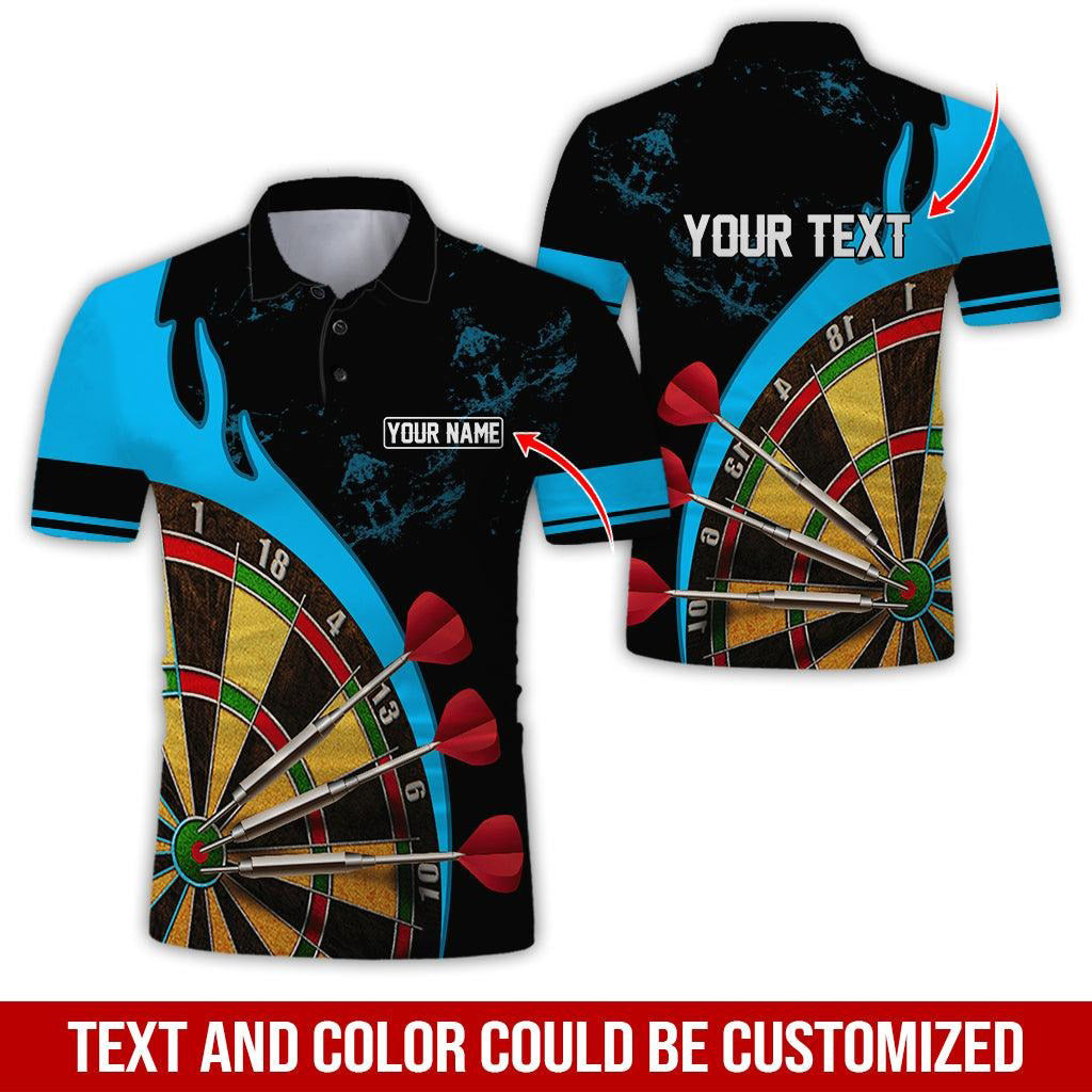 Customized Name & Text Darts Polo Shirt, Personalized Name Dartboard Uniforms Polo Shirt For Men - Perfect Gift For Darts Lovers, Darts Team Players