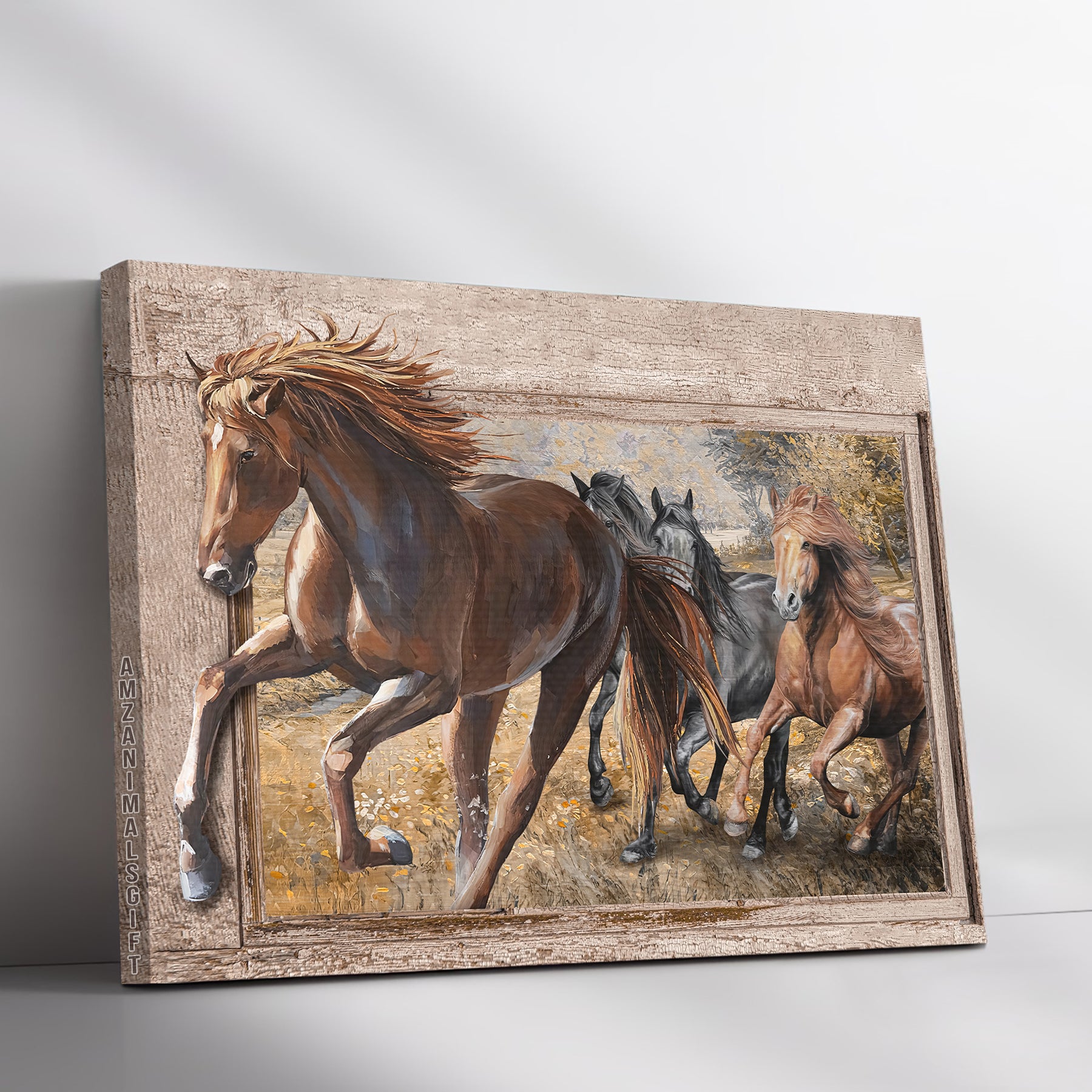 Jesus Premium Wrapped Landscape Canvas - American Quarter Horse, Running Horse, Meadow Land - Perfect Gift For Christian, Horse Lovers