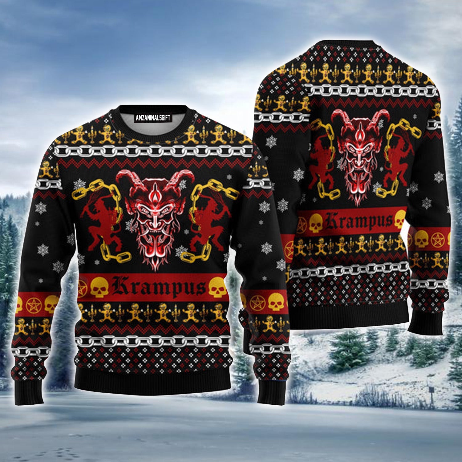 Krampus Horror Urly Christmas Sweater, Christmas Sweater For Men & Women - Perfect Gift For Christmas, New Year, Winter Holiday