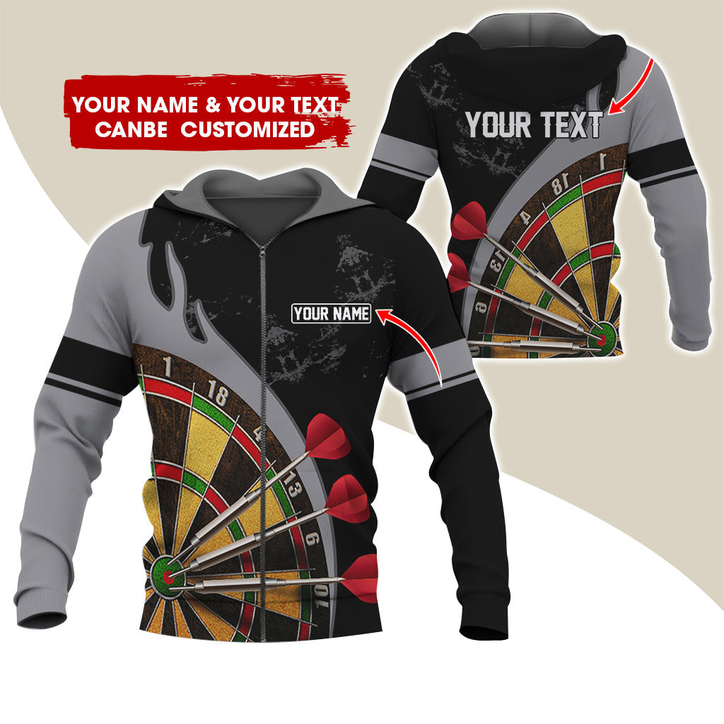 Customized Name & Text Darts Premium Zip Hoodie, Personalized Darts Is My Life Zip Hoodie For Men & Women - Gift For Darts Lovers, Darts Players