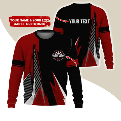 Customized Name & Text Darts Sweatshirt, Personalized Darts Play Sweatshirt For Men & Women - Gift For Darts Lovers, Darts Players