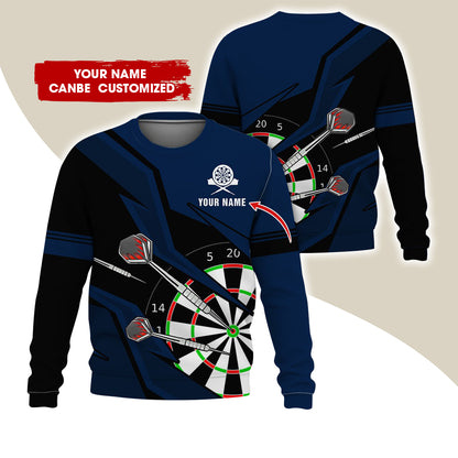 Customized Name Darts Sweatshirt, Personalized Dartboard Sweatshirt For Men & Women - Gift For Darts Lovers, Darts Players