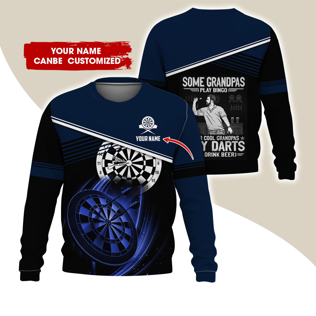 Customized Name & Text Darts Sweatshirt, Personalized Some Grandpas Play Bingo Sweatshirt For Men & Women - Gift For Darts Lovers, Darts Players