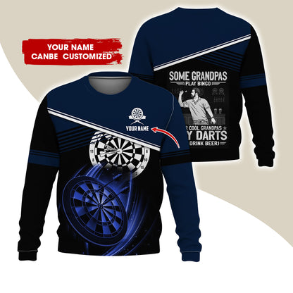 Customized Name & Text Darts Sweatshirt, Personalized Some Grandpas Play Bingo Sweatshirt For Men & Women - Gift For Darts Lovers, Darts Players