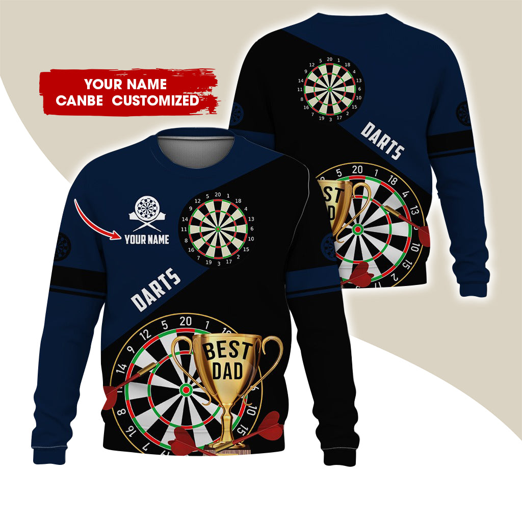 Customized Name Darts Sweatshirt, Personalized Best Dad Cup Champion Sweatshirt For Men & Women - Gift For Darts Lovers, Darts Players