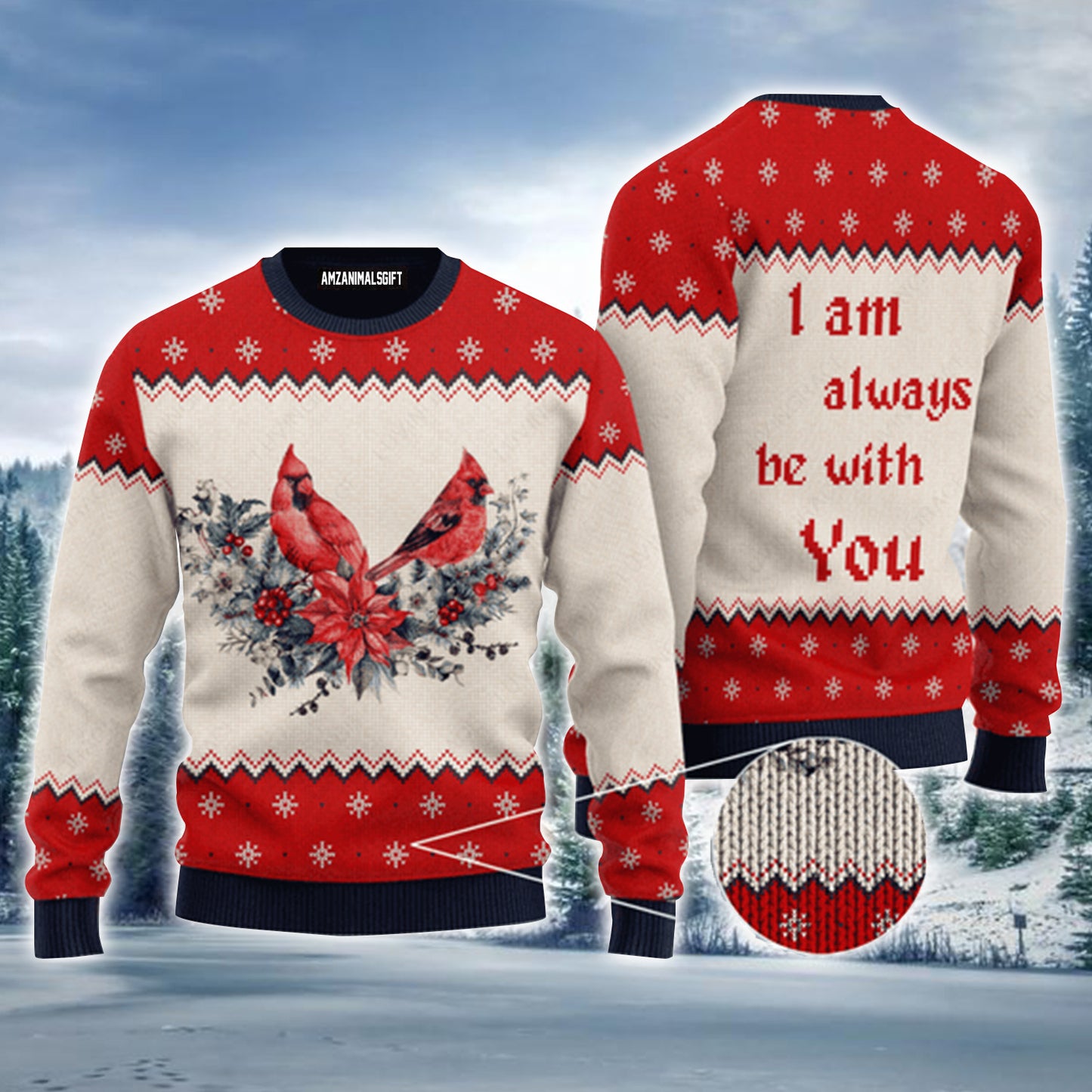 Christmas Snow Cardinal Wool Knitted Pattern Urly Sweater, Christmas Sweater For Men & Women - Perfect Gift For Christmas, New Year, Winter