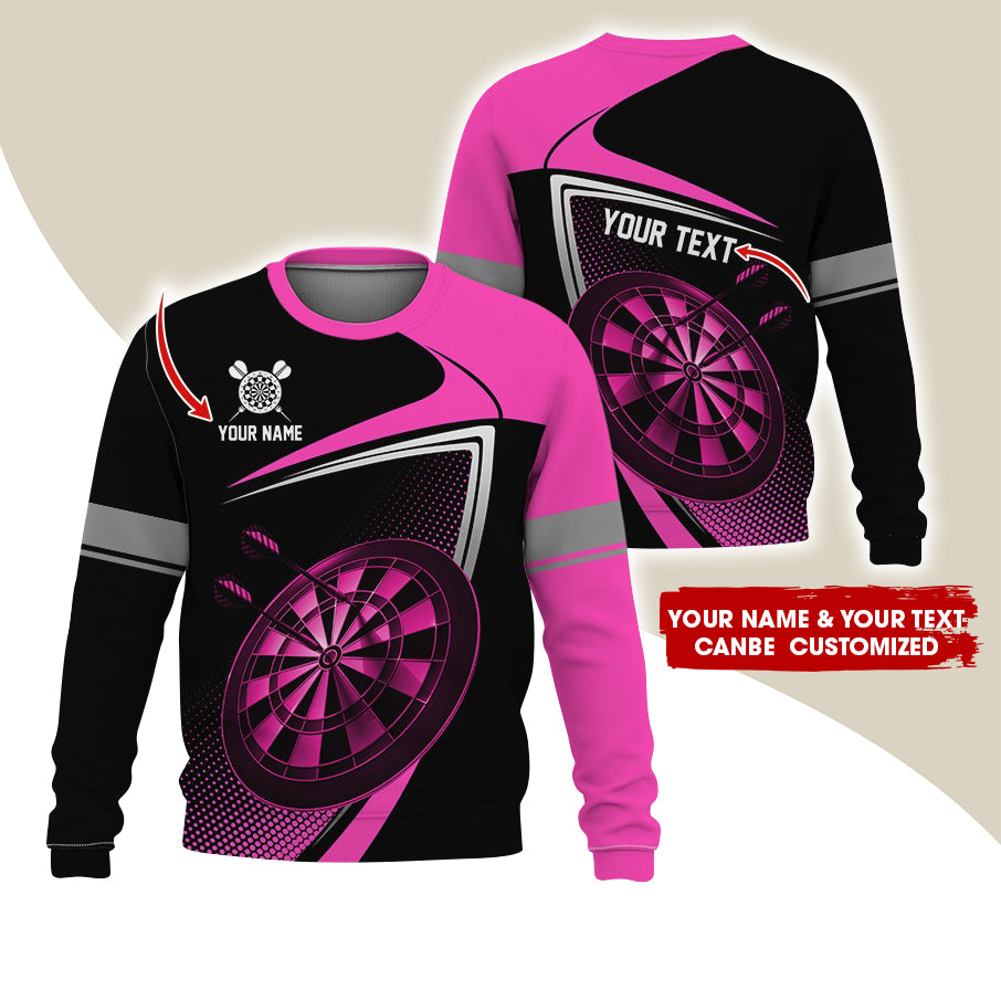 Customized Name & Text Darts Sweatshirt, Personalized Name Love Darts Sweatshirt For Men & Women - Gift For Darts Lovers, Darts Players