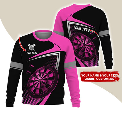 Customized Name & Text Darts Sweatshirt, Personalized Name Love Darts Sweatshirt For Men & Women - Gift For Darts Lovers, Darts Players