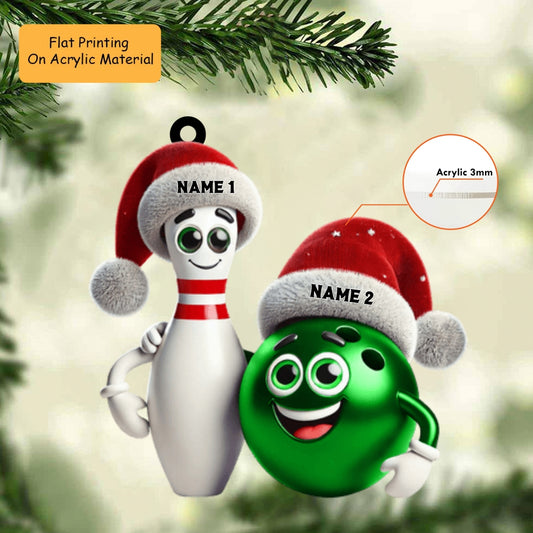 Personalized Bowling Christmas Gift Decoration, Bowling Keychain, Car Ornament, Christmas Ornament Gifts