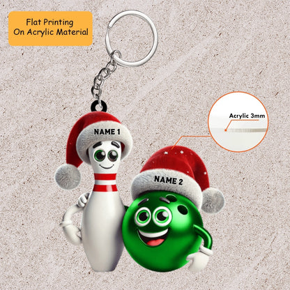 Personalized Bowling Christmas Gift Decoration, Bowling Keychain, Car Ornament, Christmas Ornament Gifts